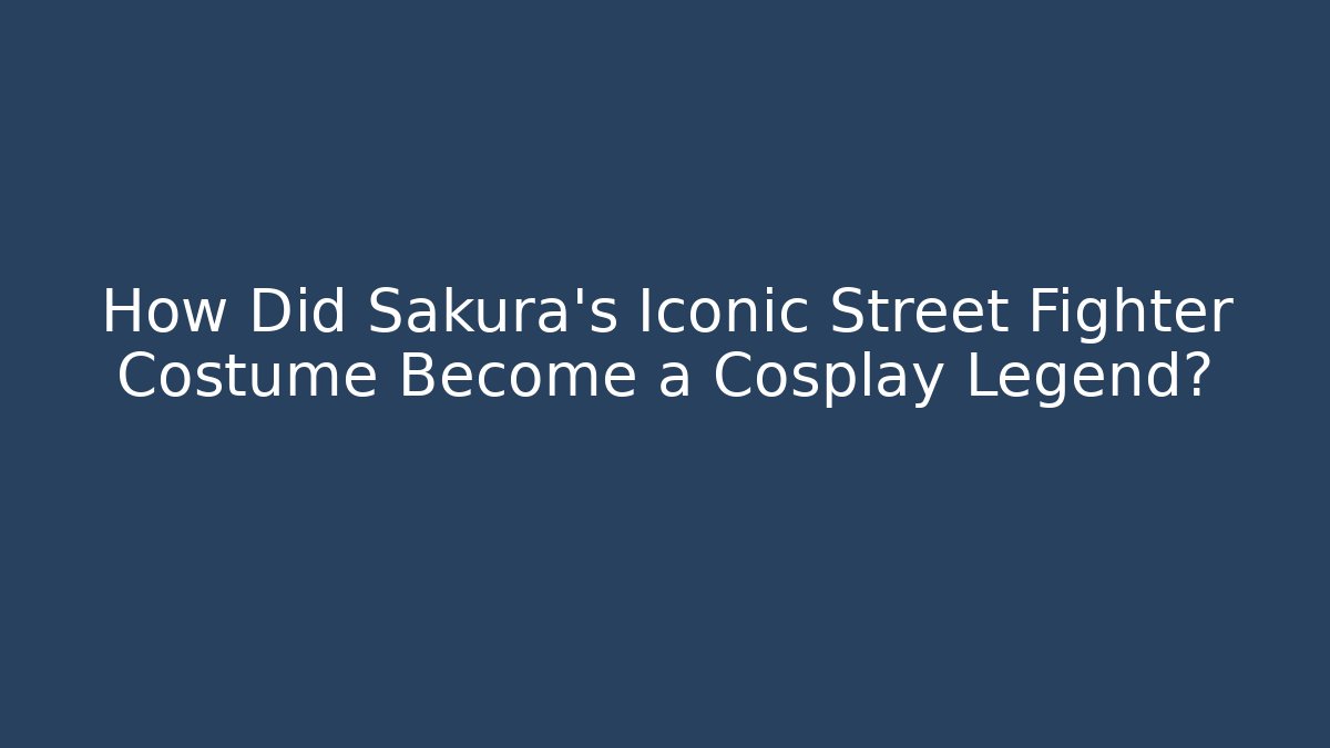How Did Sakura's Iconic Street Fighter Costume Become a Cosplay Legend?