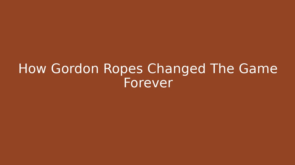 How Gordon Ropes Changed The Game Forever - Vintage E-Juice