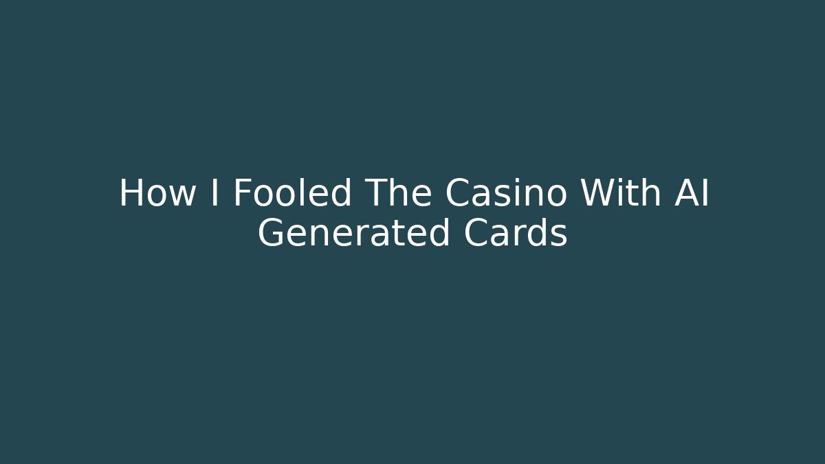 How I Fooled The Casino With AI Generated Cards