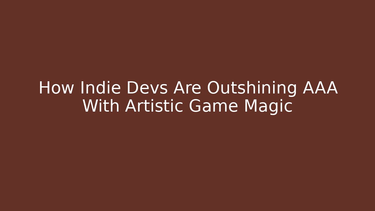 How Indie Devs Are Outshining AAA With Artistic Game Magic