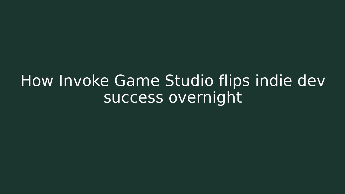 How Invoke Game Studio flips indie dev success overnight