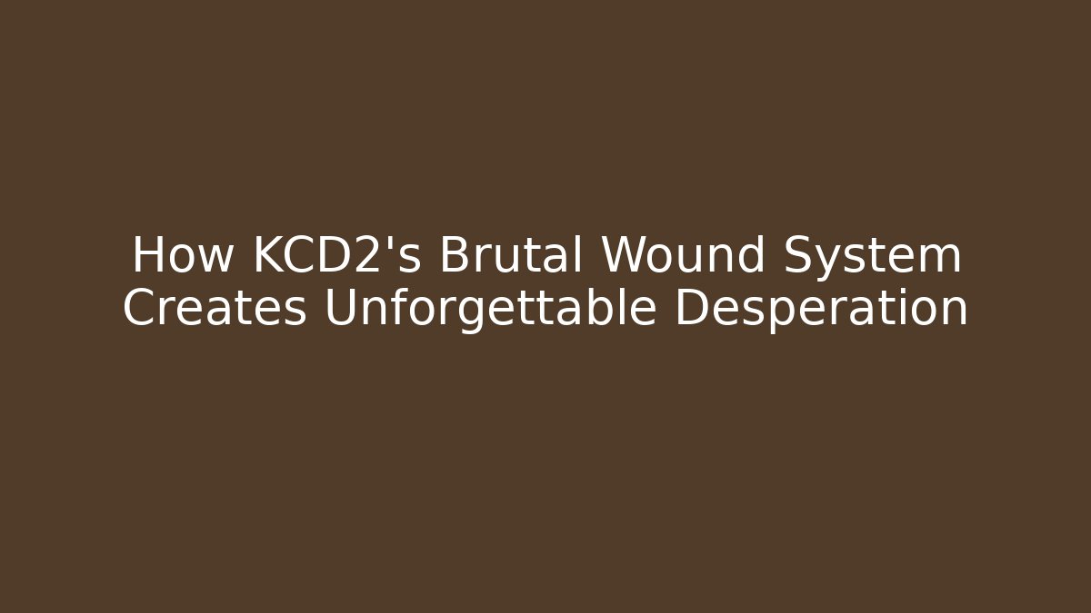 How KCD2's Brutal Wound System Creates Unforgettable Desperation