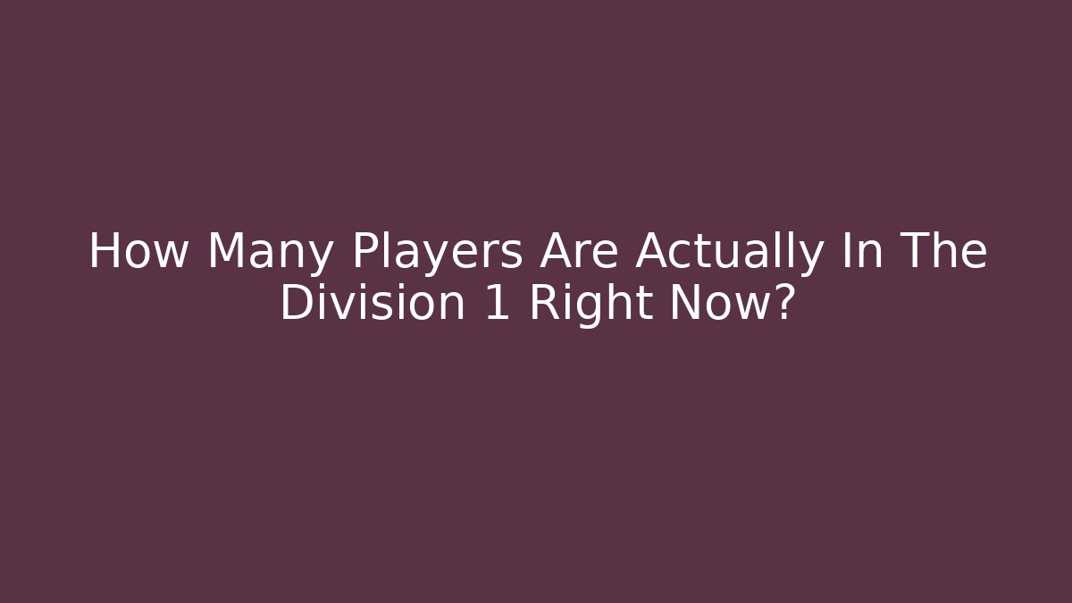 How Many Players Are Actually In The Division 1 Right Now?