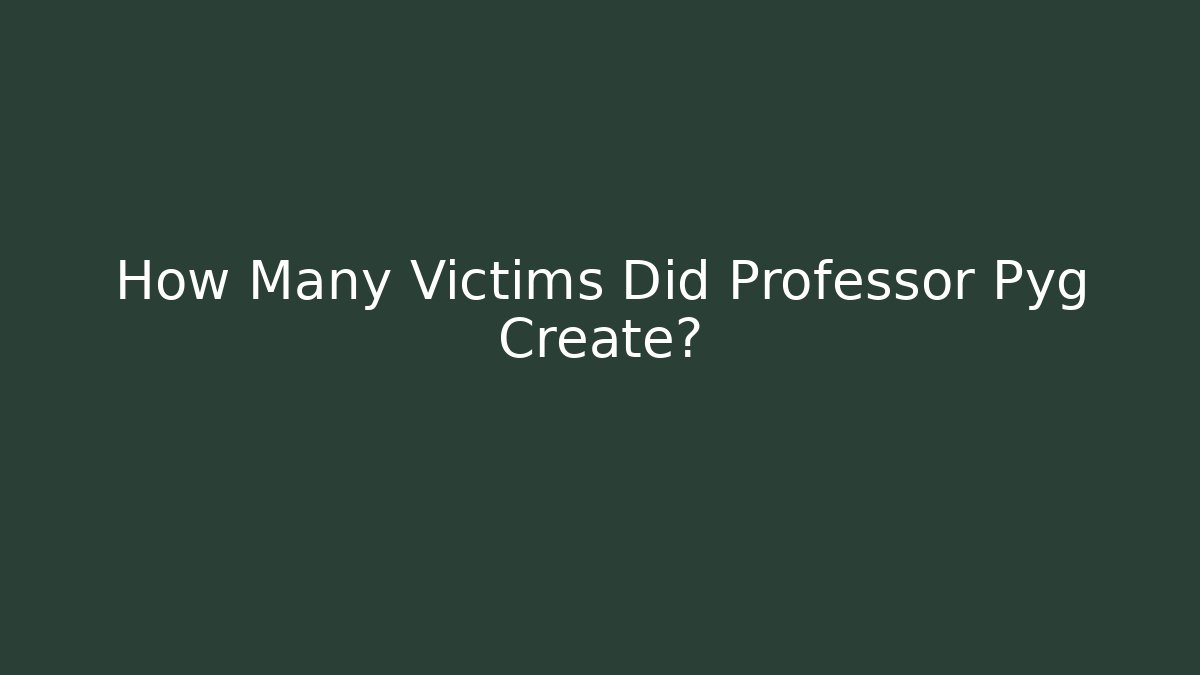 How Many Victims Did Professor Pyg Create?