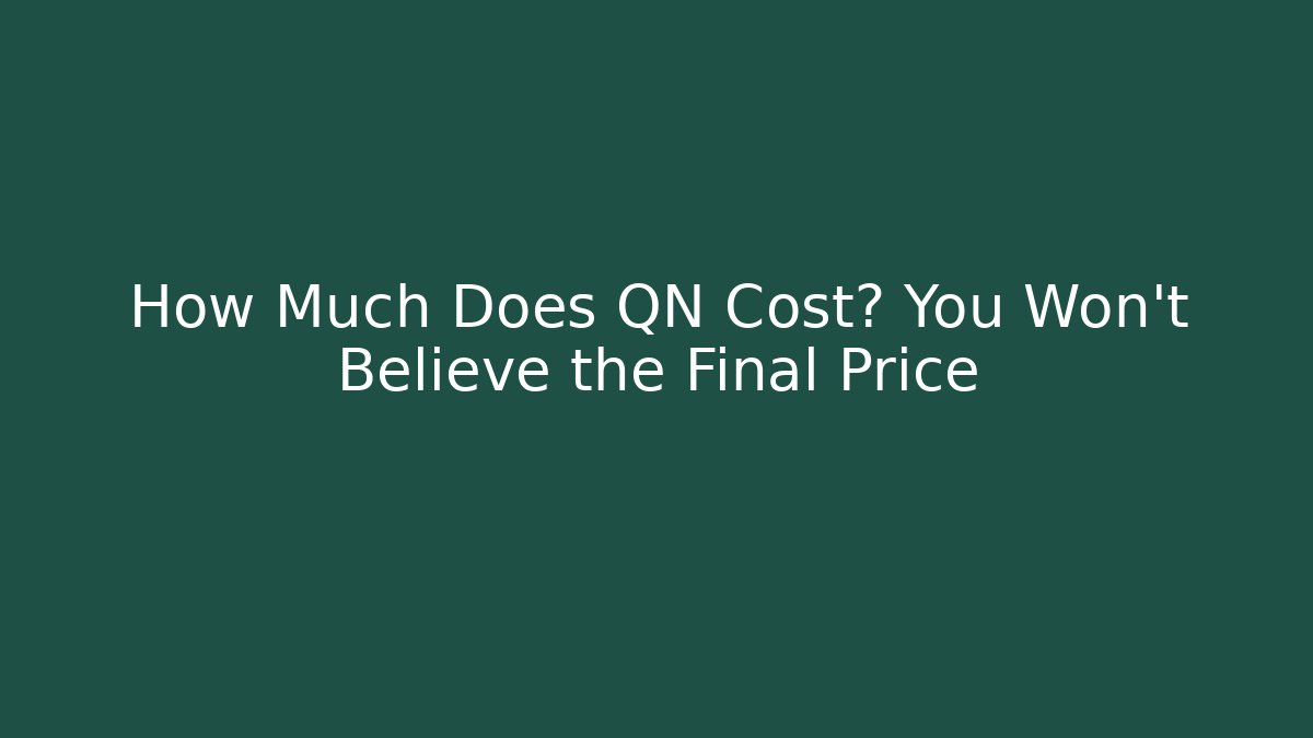 How Much Does QN Cost? You Won't Believe the Final Price