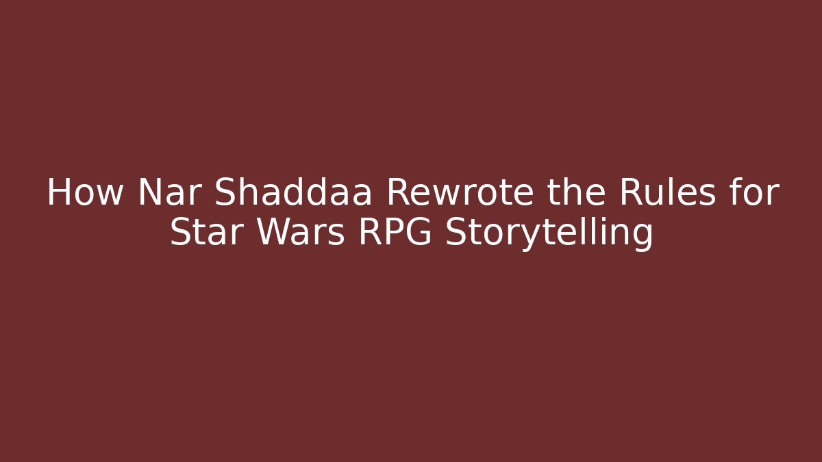 How Nar Shaddaa Rewrote the Rules for Star Wars RPG Storytelling
