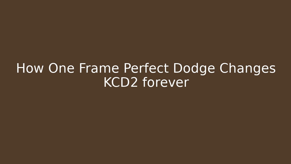 How One Frame Perfect Dodge Changes KCD2 forever - Vintage E-Juice