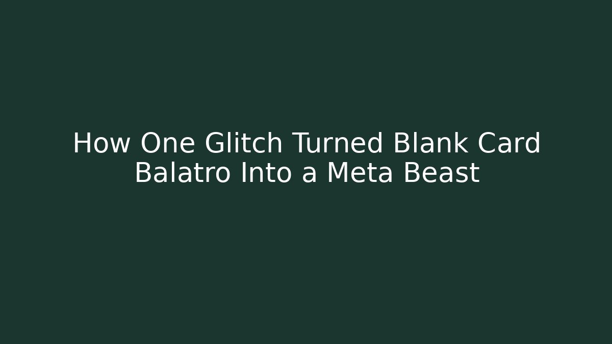 How One Glitch Turned Blank Card Balatro Into a Meta Beast