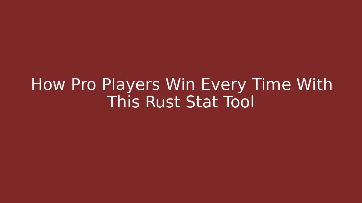 How Pro Players Win Every Time With This Rust Stat Tool - Vintage E-Juice