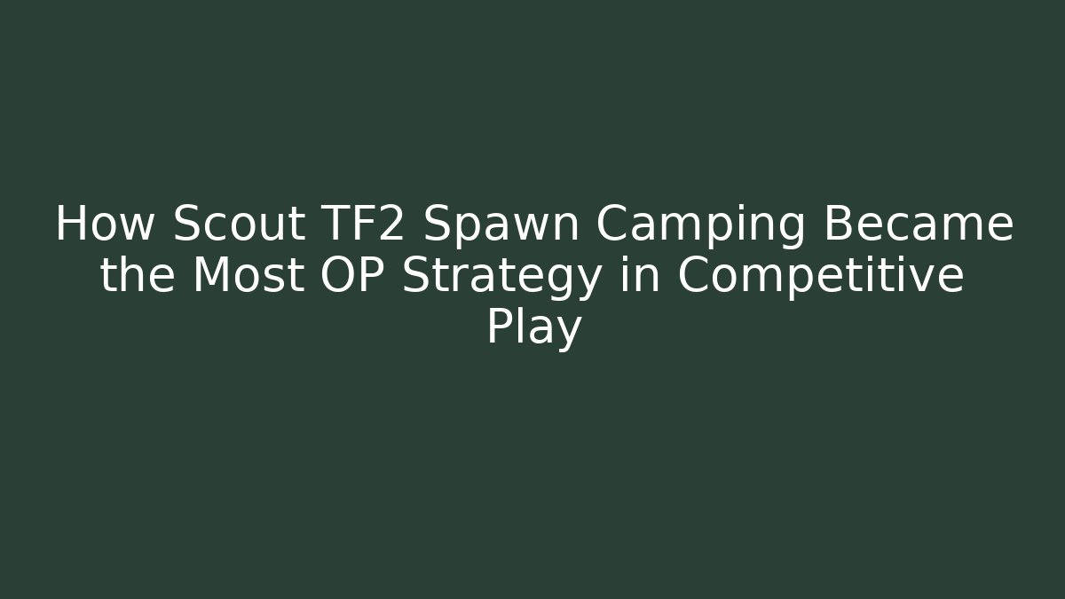 How Scout TF2 Spawn Camping Became the Most OP Strategy in Competitive Play