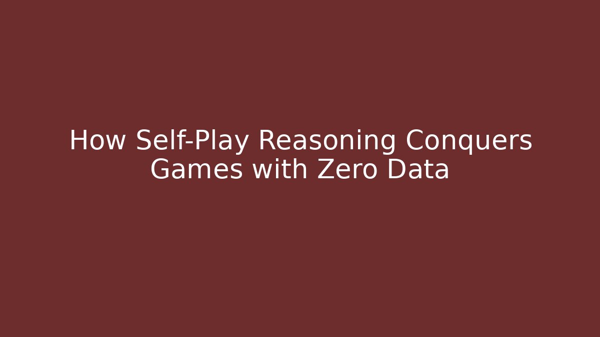 How Self-Play Reasoning Conquers Games with Zero Data