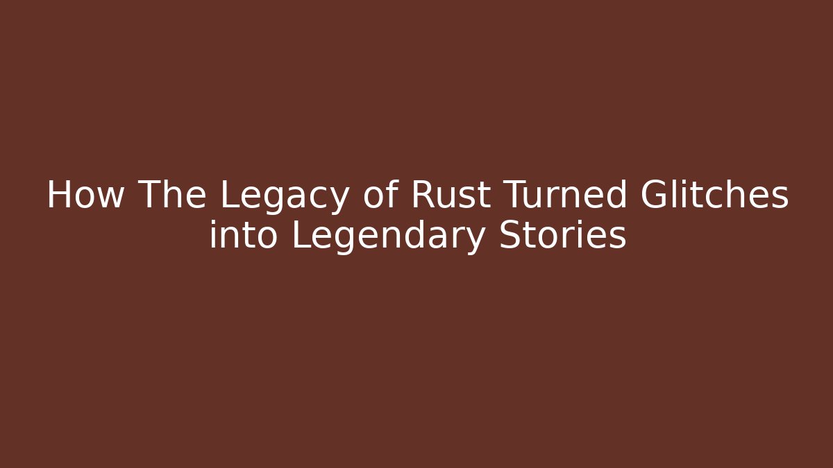 How The Legacy of Rust Turned Glitches into Legendary Stories