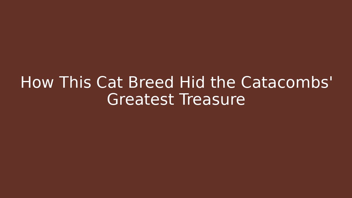 How This Cat Breed Hid the Catacombs' Greatest Treasure - Vintage E-Juice