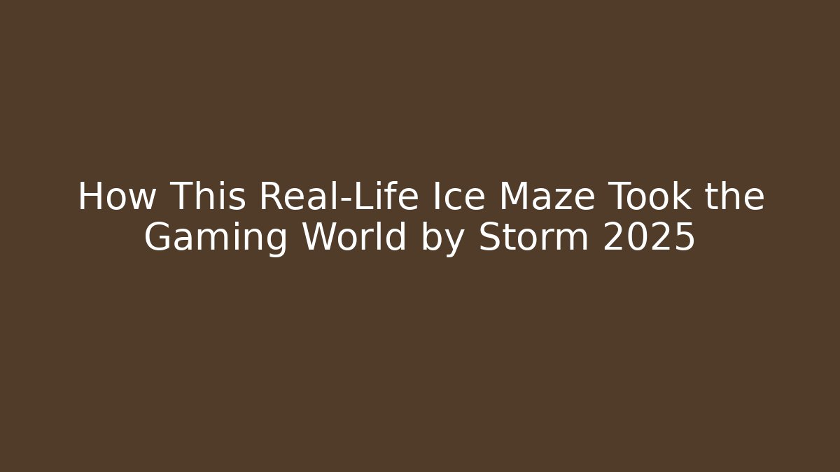 How This Real-Life Ice Maze Took the Gaming World by Storm 2025