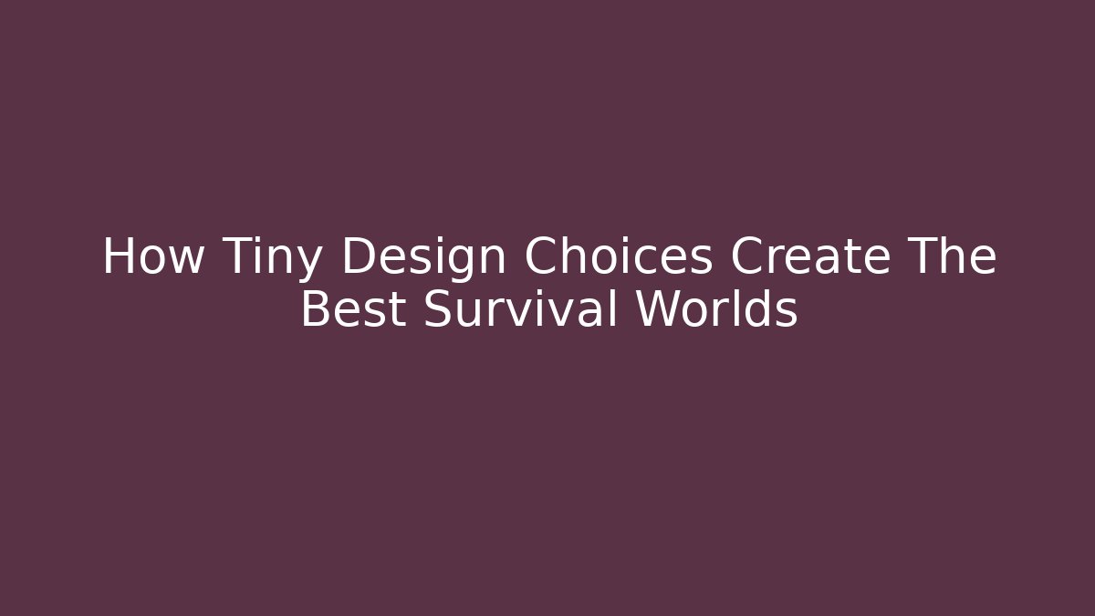 How Tiny Design Choices Create The Best Survival Worlds