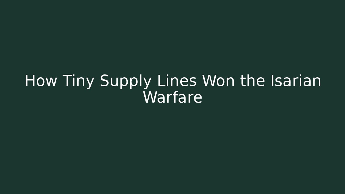 How Tiny Supply Lines Won the Isarian Warfare - Vintage E-Juice