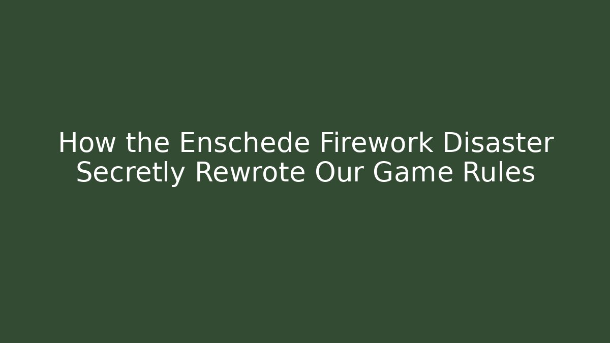 How the Enschede Firework Disaster Secretly Rewrote Our Game Rules