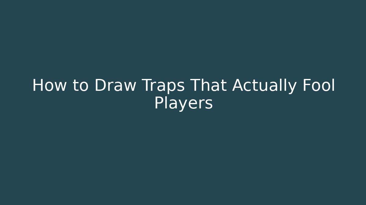 How to Draw Traps That Actually Fool Players