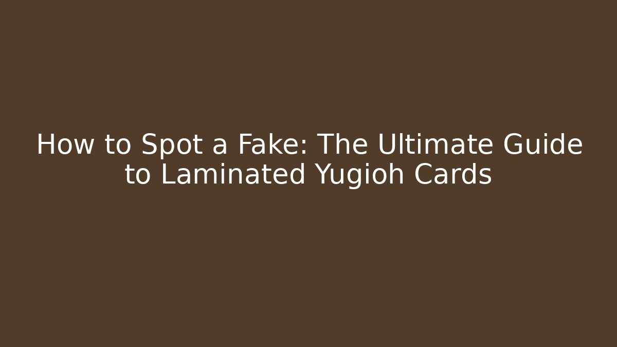 How to Spot a Fake: The Ultimate Guide to Laminated Yugioh Cards