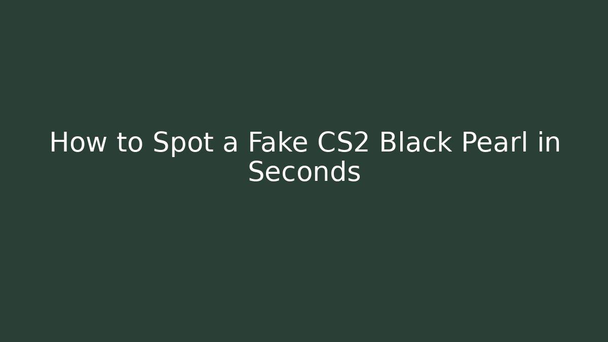 How to Spot a Fake CS2 Black Pearl in Seconds