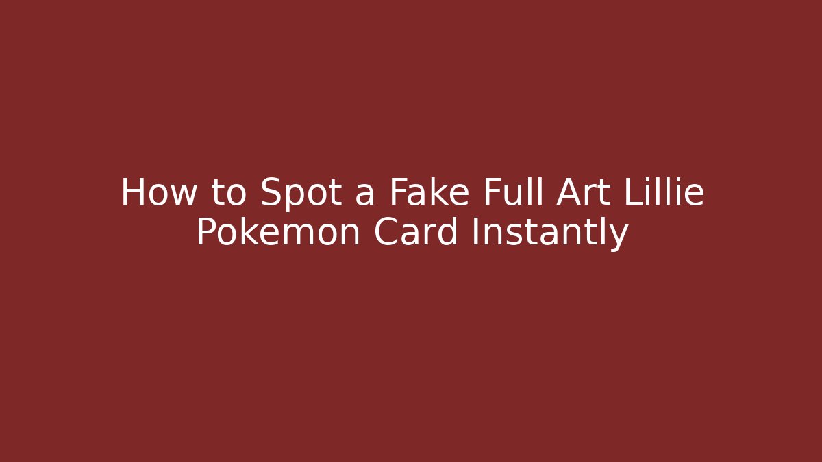 How to Spot a Fake Full Art Lillie Pokémon Card Instantly