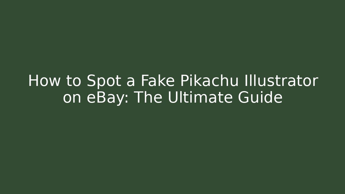 How to Spot a Fake Pikachu Illustrator on eBay: The Ultimate Guide