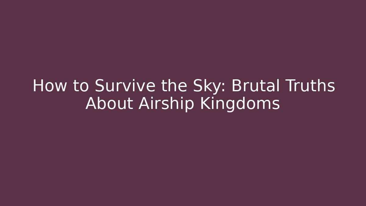 How to Survive the Sky: Brutal Truths About Airship Kingdoms