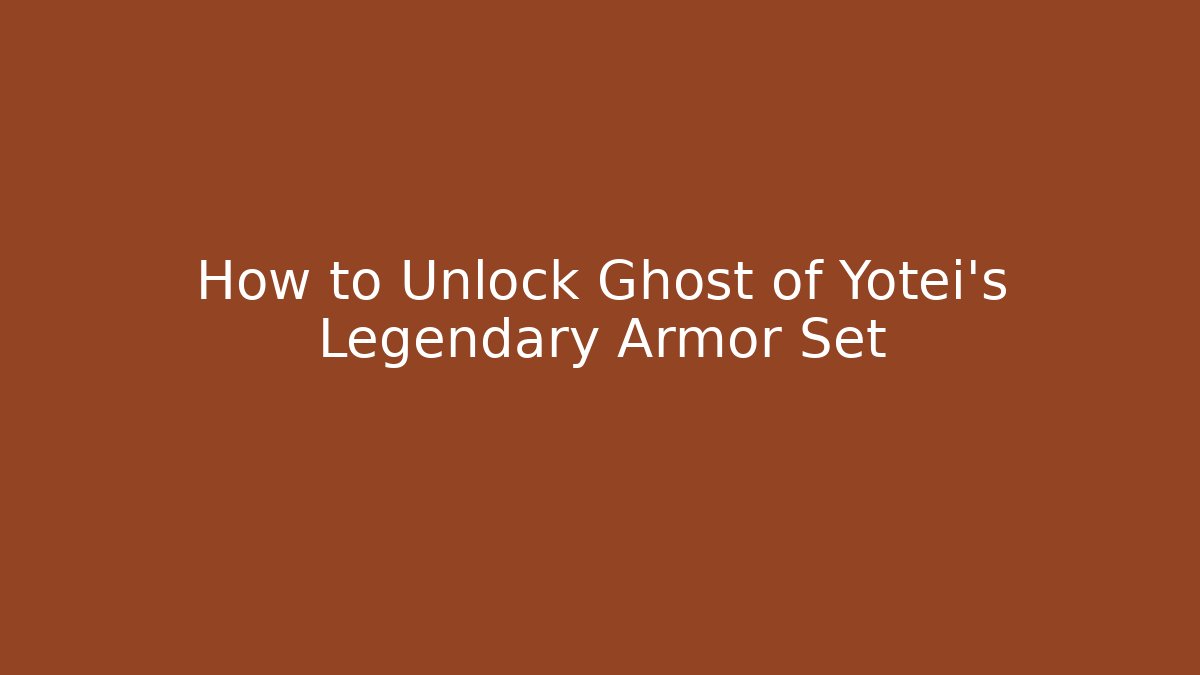 How to Unlock Ghost of Yotei's Legendary Armor Set