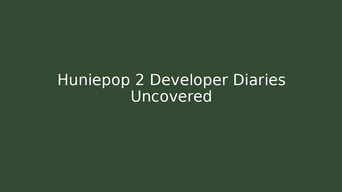 Huniepop 2 Developer Diaries Uncovered