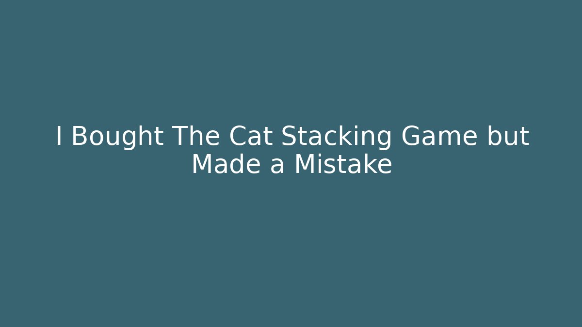 I Bought The Cat Stacking Game but Made a Mistake