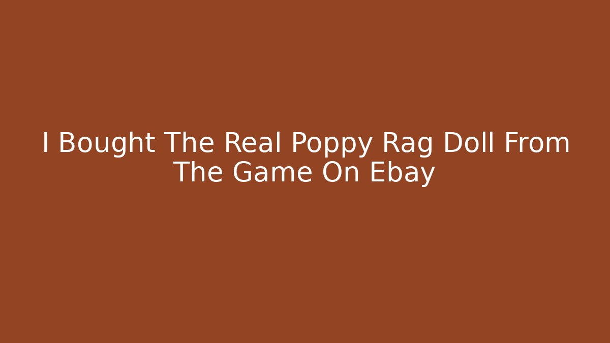I Bought The Real Poppy Rag Doll From The Game On Ebay