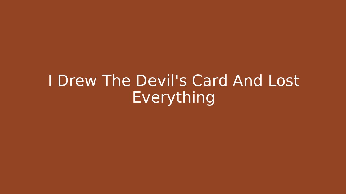 I Drew The Devil's Card And Lost Everything - Vintage E-Juice