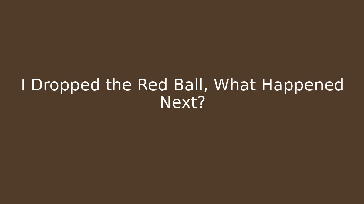 I Dropped the Red Ball, What Happened Next?