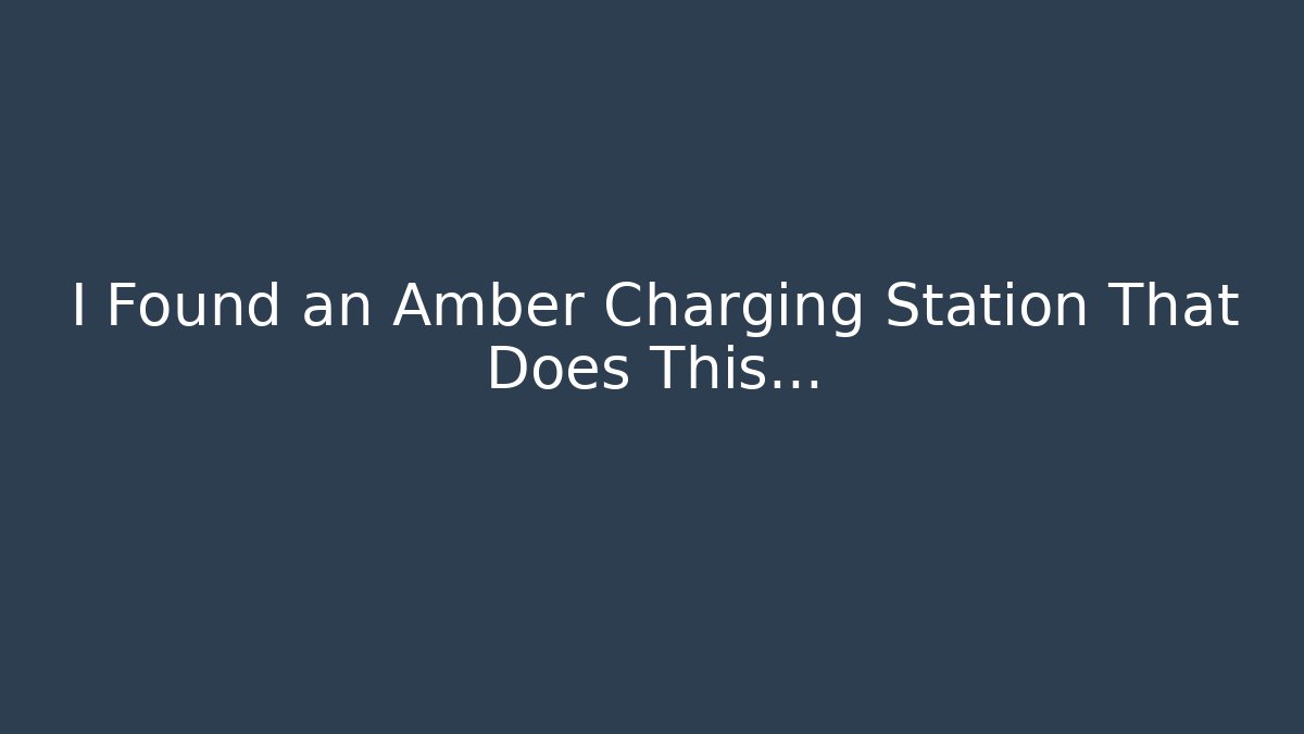 I Found an Amber Charging Station That Does This… - Vintage E-Juice