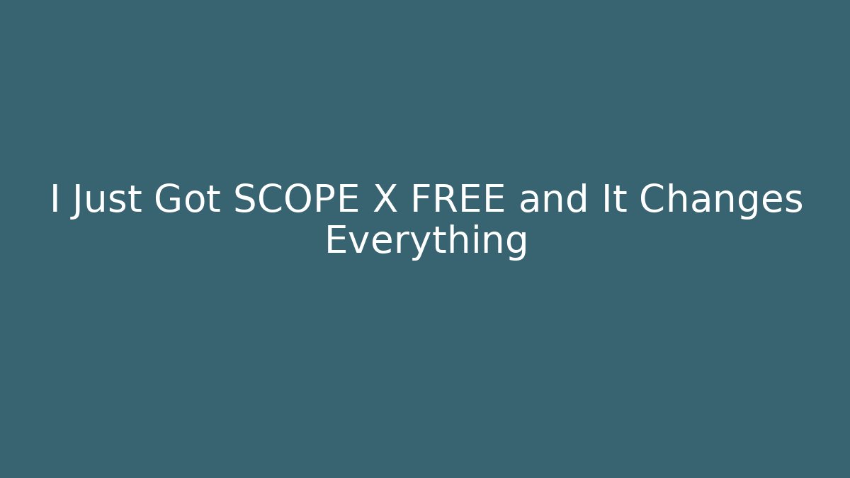 I Just Got SCOPE X FREE and It Changes Everything - Vintage E-Juice