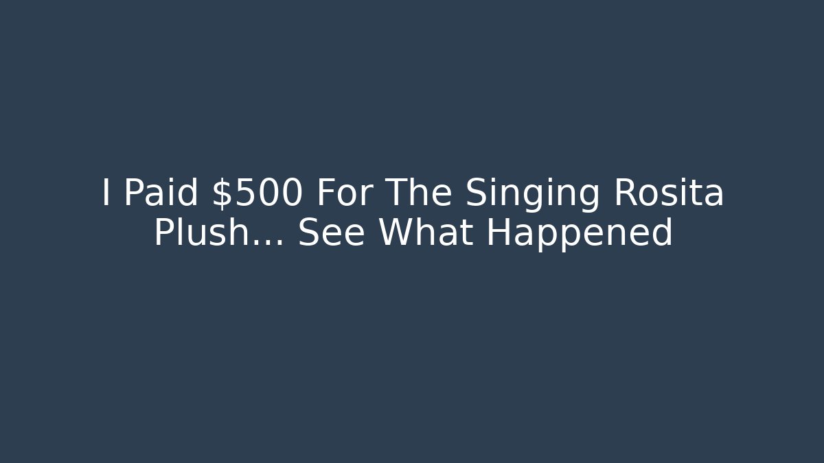 I Paid $500 For The Singing Rosita Plush… See What Happened