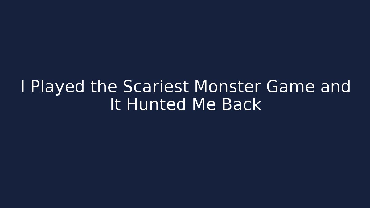 I Played the Scariest Monster Game and It Hunted Me Back