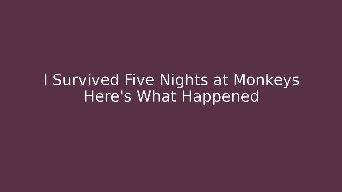 I Survived Five Nights at Monkeys Here's What Happened