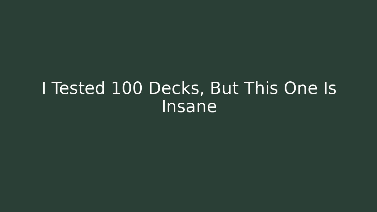 I Tested 100 Decks, But This One Is Insane - Vintage E-Juice