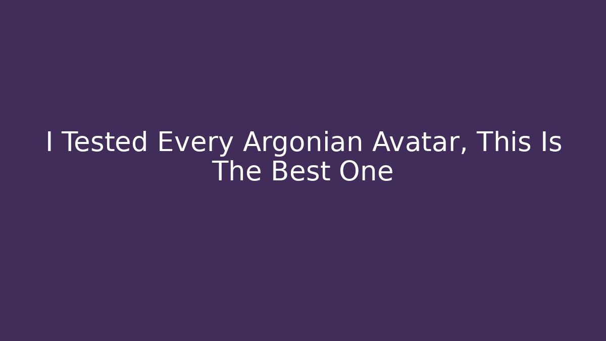 I Tested Every Argonian Avatar, This Is The Best One
