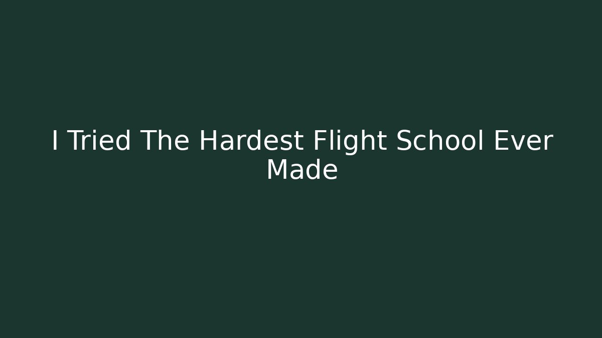 I Tried The Hardest Flight School Ever Made - Vintage E-Juice