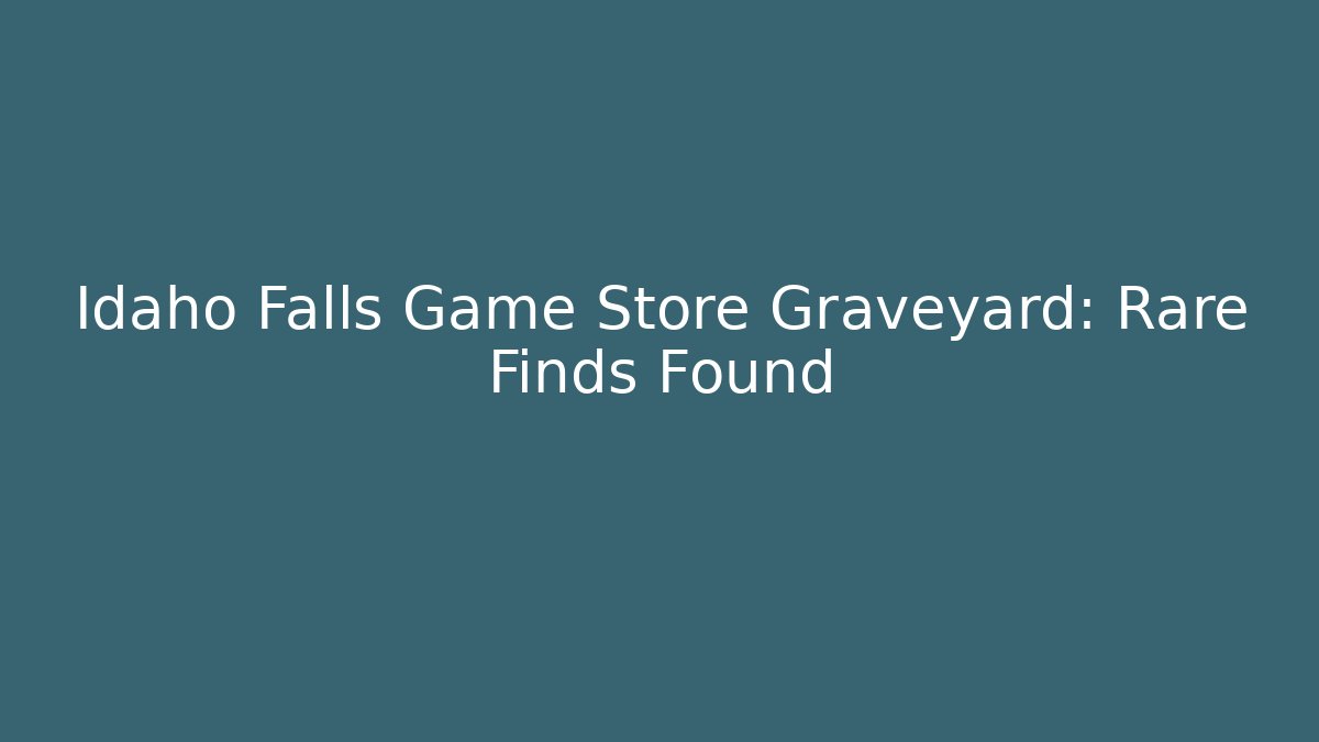 Idaho Falls Game Store Graveyard: Rare Finds Found