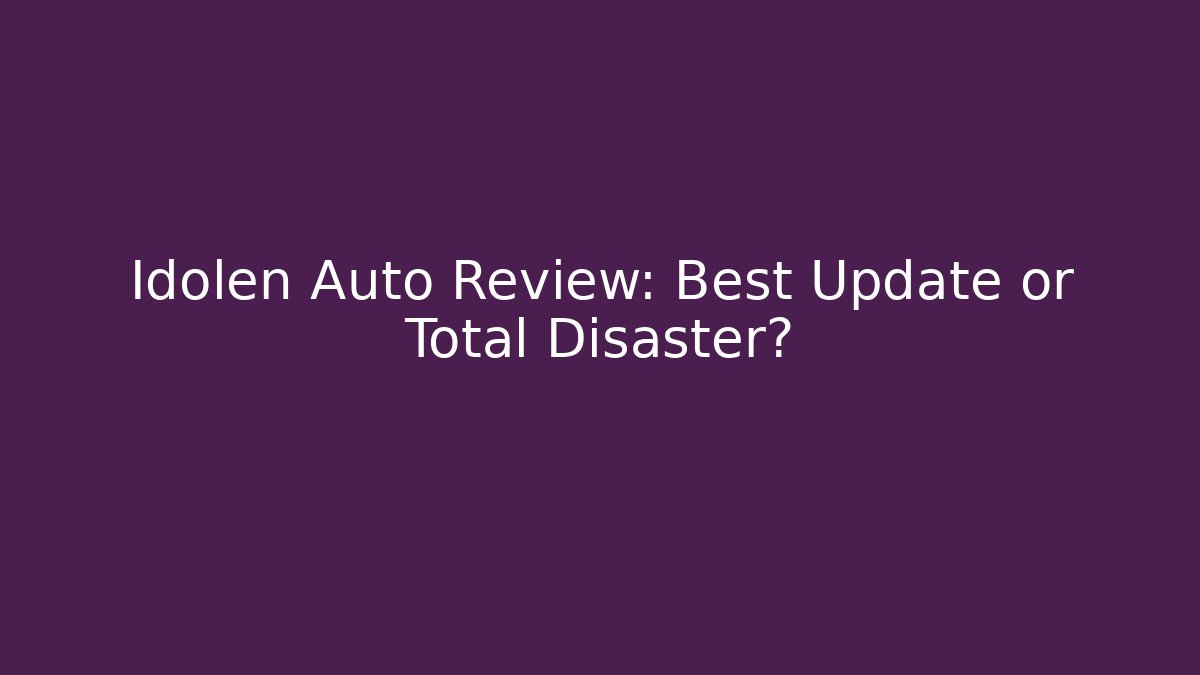 Idolen Auto Review: Best Update or Total Disaster? - Vintage E-Juice