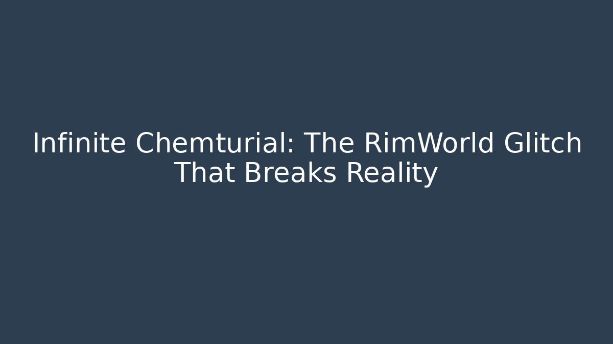 Infinite Chemturial: The RimWorld Glitch That Breaks Reality