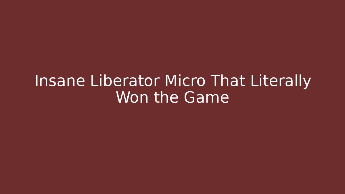 Insane Liberator Micro That Literally Won the Game
