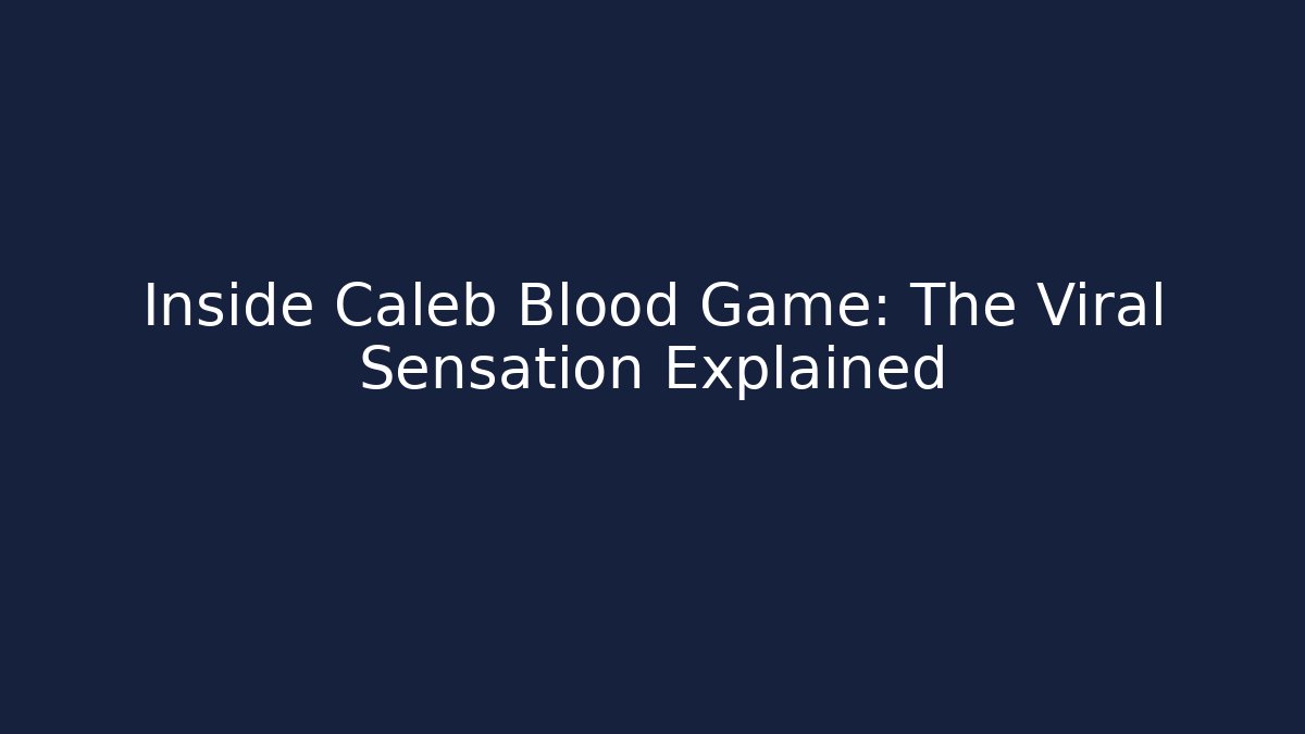 Inside Caleb Blood Game: The Viral Sensation Explained