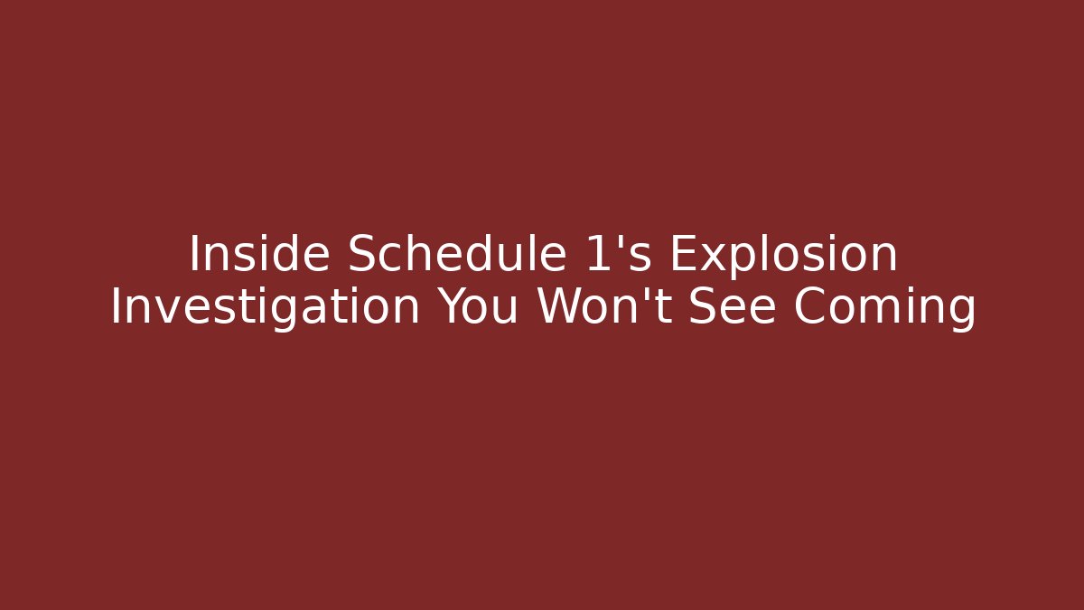Inside Schedule 1's Explosion Investigation You Won't See Coming - Vintage E-Juice