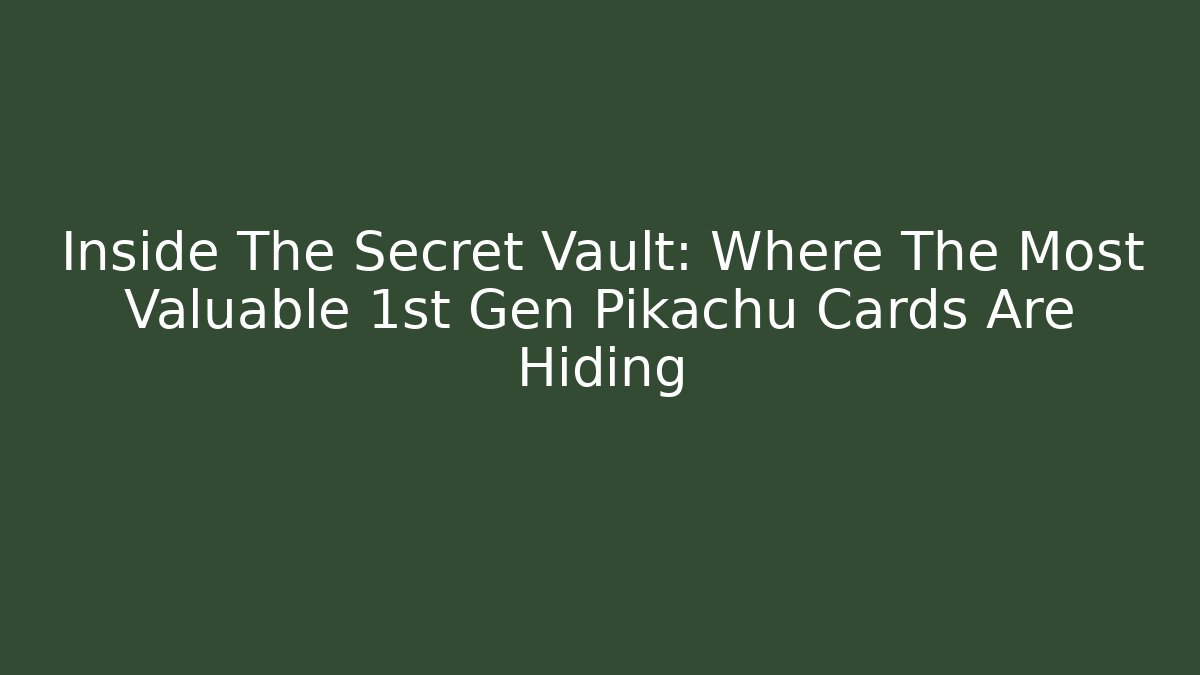 Inside The Secret Vault: Where The Most Valuable 1st Gen Pikachu Cards Are Hiding