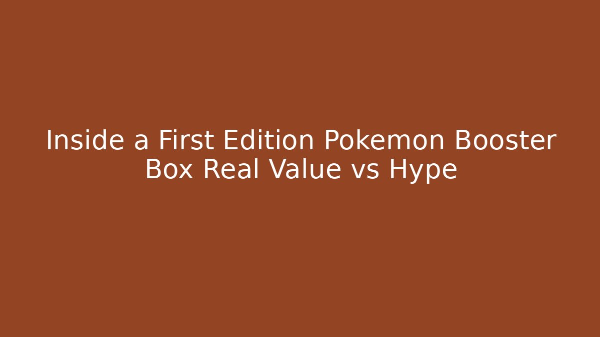 Inside a First Edition Pokemon Booster Box Real Value vs Hype