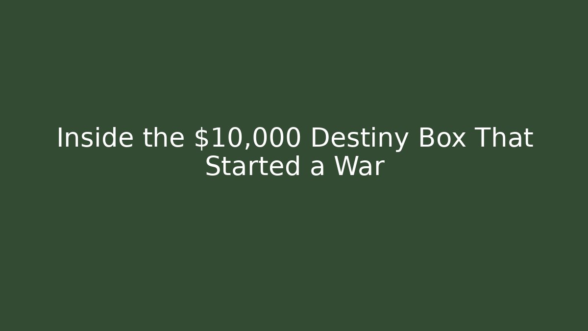 Inside the $10,000 Destiny Box That Started a War - Vintage E-Juice